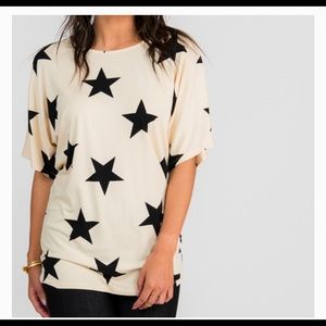 Agnes & Dora Black Star Dolman Tunic- M